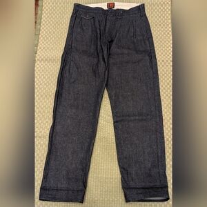 The Workers Club Pleated Selvedge Denim Jeans Men's Size 34 x 33